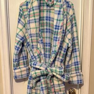NWOT Womens Sonoma Plaid Fleece Robe in size medium